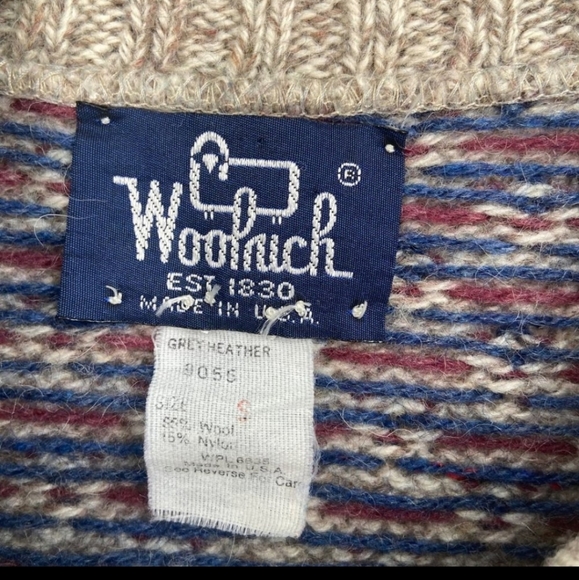 Woolrich Vintage Wool Blend Knitted Button Up Cardigan Sweater Made In USA Small - Picture 2 of 8